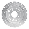E-Line Drilled & Slotted Silver Brake Rotor, 1995-2002 Ford/Lincoln/Mercury/Mazda, Position: Rear Right - image 1