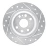 E-Line Drilled & Slotted Silver Brake Rotor, 2001-2005 Ford/Lincoln/Mercury/Mazda, Position: Rear Right - image 3