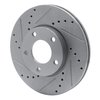 E-Line Drilled & Slotted Silver Brake Rotor, 2004-2013 Ford/Lincoln/Mercury/Mazda, Position: Front Left - image 2