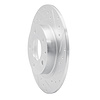 E-Line Drilled & Slotted Silver Brake Rotor, 2014-2021 Ford/Lincoln/Mercury/Mazda, Position: Rear Right - image 1