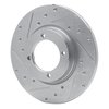 E-Line Drilled & Slotted Silver Brake Rotor, 1974-1984 Ford/Lincoln/Mercury/Mazda, Position: Front Left - image 2