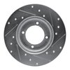 E-Line Drilled & Slotted Silver Brake Rotor, 1974-1984 Ford/Lincoln/Mercury/Mazda, Position: Front Left - image 4