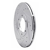 E-Line Drilled & Slotted Silver Brake Rotor, 1986-1993 Ford/Lincoln/Mercury/Mazda, Position: Front Left - image 1