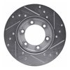 E-Line Drilled & Slotted Silver Brake Rotor, 1986-1993 Ford/Lincoln/Mercury/Mazda, Position: Front Left - image 4