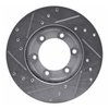 E-Line Drilled & Slotted Silver Brake Rotor, 1986-1993 Ford/Lincoln/Mercury/Mazda, Position: Front Right - image 4