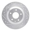 E-Line Drilled & Slotted Silver Brake Rotor, 2013-2018 Ford/Lincoln/Mercury/Mazda, Position: Rear Left - image 4