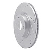 E-Line Drilled & Slotted Silver Brake Rotor, Fits Select Fits Multiple Makes/Models, Position: Front Left - image 1