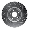 E-Line Drilled & Slotted Silver Brake Rotor, Fits Select Ford/Lincoln/Mercury/Mazda, Position: Rear Left - image 1