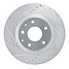 E-Line Drilled & Slotted Silver Brake Rotor, Fits Select Ford/Lincoln/Mercury/Mazda, Position: Front Left - image 1