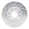 E-Line Drilled & Slotted Silver Brake Rotor, 2000-2005 GM, Position: Front Left - image 1