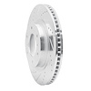 E-Line Drilled & Slotted Silver Brake Rotor, 2008-2017 Mitsubishi, Position: Front Left
