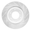 E-Line Drilled & Slotted Silver Brake Rotor, 2008-2017 Mitsubishi, Position: Front Left - image 2