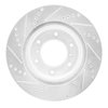 E-Line Drilled & Slotted Silver Brake Rotor, 2008-2017 Mitsubishi, Position: Front Right - image 2