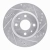E-Line Drilled & Slotted Silver Brake Rotor, 2007-2014 Peugeot, Position: Rear Right - image 2