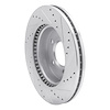 E-Line Drilled & Slotted Silver Brake Rotor, 2010-2017 Audi/Porsche/Volkswagen, Position: Front Left - image 1