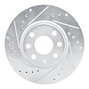 E-Line Drilled & Slotted Silver Brake Rotor, 2002-2017 GM, Position: Front Left
