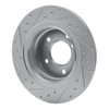 E-Line Drilled & Slotted Silver Brake Rotor, 2005-2012 BMW, Position: Rear Right - image 3