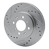 E-Line Drilled & Slotted Silver Brake Rotor, 2009-2017 Audi/Porsche/Volkswagen, Position: Front Left