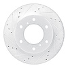 E-Line Drilled & Slotted Silver Brake Rotor, 2007-2017 Mitsubishi, Position: Front Left - image 1