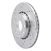 E-Line Drilled & Slotted Silver Brake Rotor, 2006-2010 Mopar, Position: Front Left