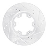E-Line Drilled & Slotted Silver Brake Rotor, 2002-2018 Infiniti/Nissan, Position: Front Right