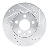 E-Line Drilled & Slotted Silver Brake Rotor, 2003-2018 Audi/Porsche/Volkswagen, Position: Front Right