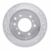 E-Line Drilled & Slotted Silver Brake Rotor, 2008-2014 Mitsubishi, Position: Rear Left - image 1