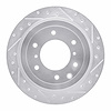E-Line Drilled & Slotted Silver Brake Rotor, 2008-2014 Mitsubishi, Position: Rear Right - image 1