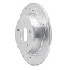 E-Line Drilled & Slotted Silver Brake Rotor, 1999-2007 Alfa Romeo, Position: Rear Right