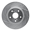 E-Line Drilled & Slotted Silver Brake Rotor, 2005-2009 Renault, Position: Front Left