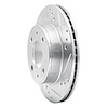 E-Line Drilled & Slotted Silver Brake Rotor, 1998-2012 Mopar, Position: Front Right - image 1