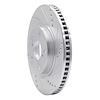 E-Line Drilled & Slotted Silver Brake Rotor, 2008-2012 Renault, Position: Front Right