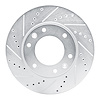 E-Line Drilled & Slotted Silver Brake Rotor, 2009-2019 Fits Multiple Makes/Models, Position: Front Left