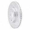 E-Line Drilled & Slotted Silver Brake Rotor, 2014-2020 Peugeot, Position: Rear Right