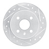 E-Line Drilled & Slotted Silver Brake Rotor, 2000-2005 GM, Position: Rear Right - image 1