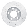 E-Line Drilled & Slotted Silver Brake Rotor, 2012-2020 BMW, Position: Front Left - image 1