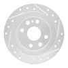 E-Line Drilled & Slotted Silver Brake Rotor, 2013-2017 Suzuki, Position: Rear Right
