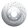 E-Line Drilled & Slotted Silver Brake Rotor, 2015-2018 Kia/Hyundai/Genesis, Position: Front Left