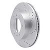 E-Line Drilled & Slotted Silver Brake Rotor, 2006-2010 GM, Position: Front Right - image 1