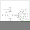 E-Line Blank Brake Rotor, 2001-2006 Lexus/Toyota/Scion, Position: Rear - image 1
