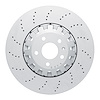 Hi-Carbon Alloy Geomet-Coated Drilled Rotor, Fits Select Audi/Porsche/Volkswagen, Position: Front