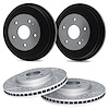 GEO-Carbon Drilled & Slotted Brake Rotor & Drum Set, 2008-2015 Audi/Porsche/Volkswagen, Position: Rear - image 1