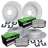 GEO-Carbon Drilled & Slotted Brake Rotor Set w/Performance Sport Pads & Hardware, 2004-2004 Audi/Porsche/Volkswagen - image 1