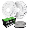 GEO-Carbon Drilled & Slotted Brake Rotor Set w/Performance Sport Pads, 1998-1998 Mitsubishi, Position: Front - image 1