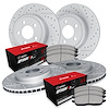 GEO-Carbon Drilled & Slotted Brake Rotor Set w/Optimum OE Pads, 1993-1993 Mopar, Position: Front & Rear - image 1