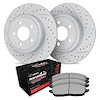 GEO-Carbon Drilled & Slotted Brake Rotor Set w/Performance Off-Road/Tow Pads, Fits Select Mopar, Position: Front - image 1