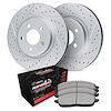 GEO-Carbon Drilled & Slotted Brake Rotor Set w/Performance Off-Road/Tow Pads, Fits Select Mopar, Position: Front - image 1