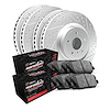 GEO-Carbon Drilled & Slotted Brake Rotor Set w/Performance Off-Road/Tow Pads, Fits Select Ford/Lincoln/Mercury/Mazda - image 1