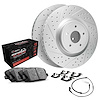 GEO-Carbon Drilled/Slotted Rotors w/Performance Off-Road/Tow Pads/Sensor/Hardware, Fits Select GM, Position: Rear - image 1
