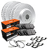 GEO-Carbon Drilled/Slotted Rotors w/Super-Duty Pads/Sensor/Hardware, Fits Select Mercedes-Benz, Position: Front/Rear - image 1
